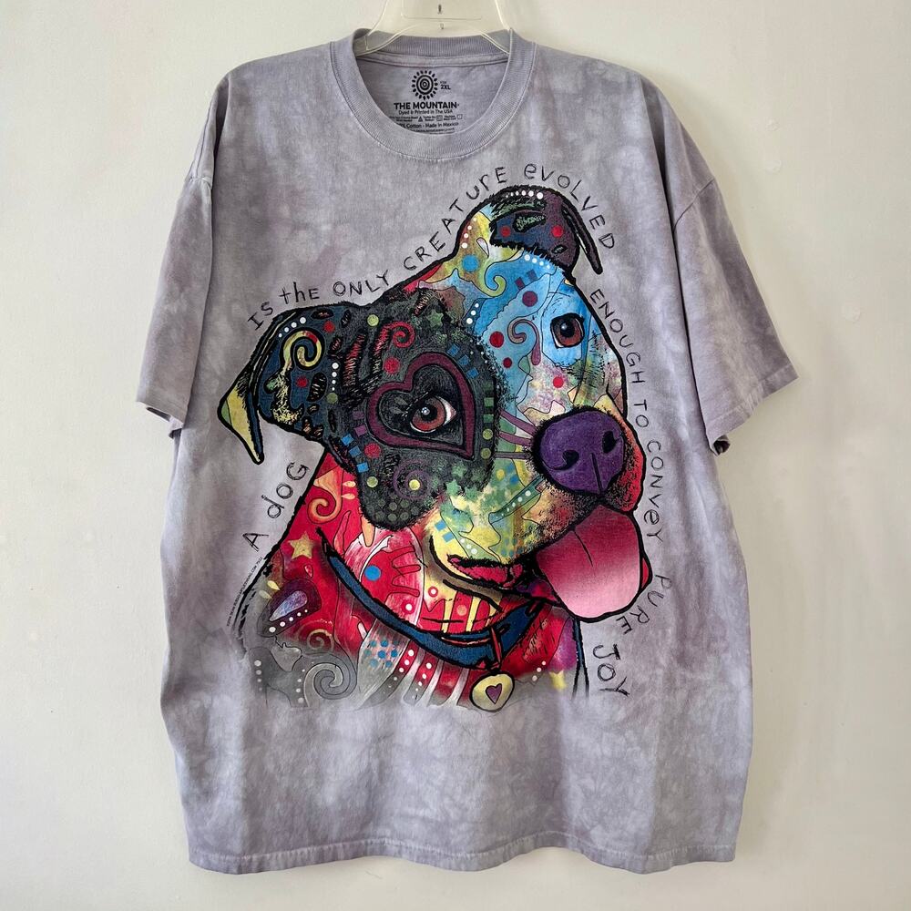 Colorful Pitbull Dog T Shirt by The Mountain / 2XL